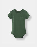 Pocket Short Sleeve Magnetic Bodysuit - Crocodile Green - Atlas & Maya