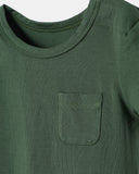 Pocket Short Sleeve Magnetic Bodysuit - Crocodile Green - Atlas & Maya