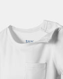 Pocket Short Sleeve Magnetic Bodysuit - White - Atlas & Maya