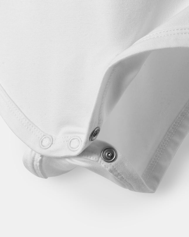 Pocket Short Sleeve Magnetic Bodysuit - White - Atlas & Maya