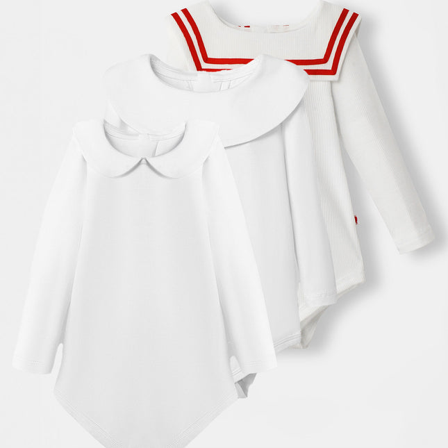 Iconic White Bodysuit Trio - Girls