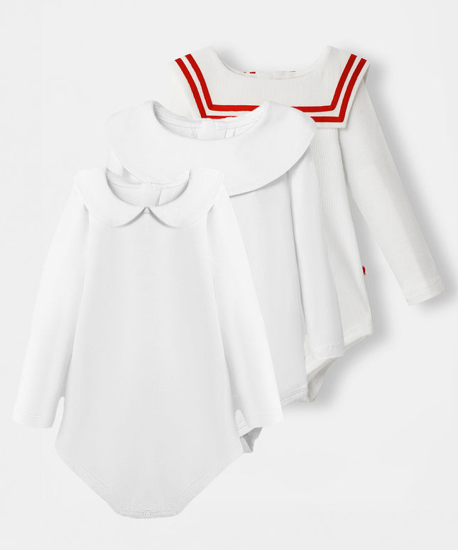 Iconic White Bodysuit Trio - Girls - Atlas & Maya  Iconic White Bodysuit Trio - Girls Bamboo Bodysuit