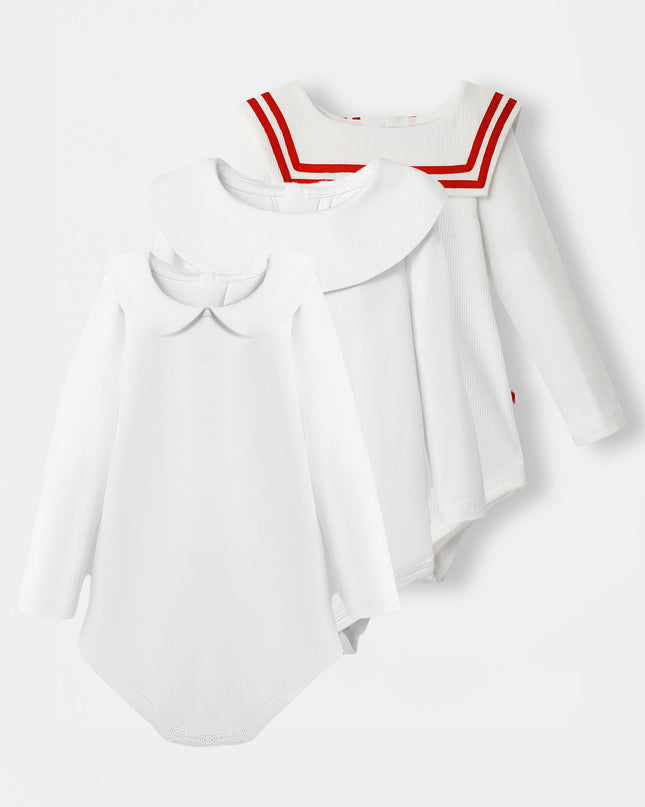 Iconic White Bodysuit Trio - Girls
