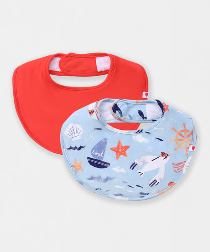 Round Magnetic Bib - Anchor Away (2-piece set) - Atlas & Maya  Round Magnetic Bib - Anchor Away (2-piece set) Bamboo Bibs