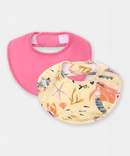 Round Magnetic Bib - Mermaid Love (2-piece set) - Atlas & Maya  Round Magnetic Bib - Mermaid Love (2-piece set) Bamboo Bibs