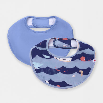 Round Magnetic Bib - Ocean Snuggles (2-piece set)