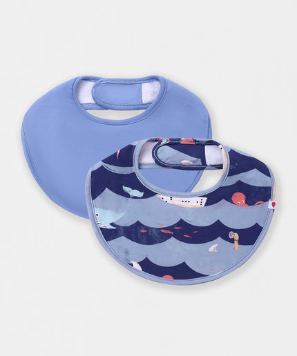 Round Magnetic Bib - Ocean Snuggles (2-piece set) - Atlas & Maya  Round Magnetic Bib - Ocean Snuggles (2-piece set) Bamboo Bibs