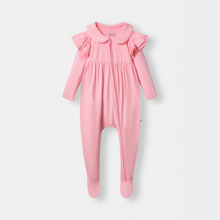 Ruffle Truffle Playsuit - Flamingo Pink - Atlas & Maya