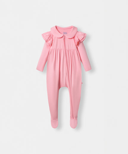 Ruffle Truffle Playsuit - Flamingo Pink - Atlas & Maya