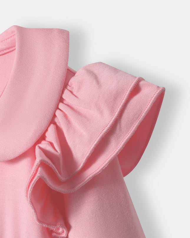 Ruffle Truffle Playsuit - Flamingo Pink - Atlas & Maya