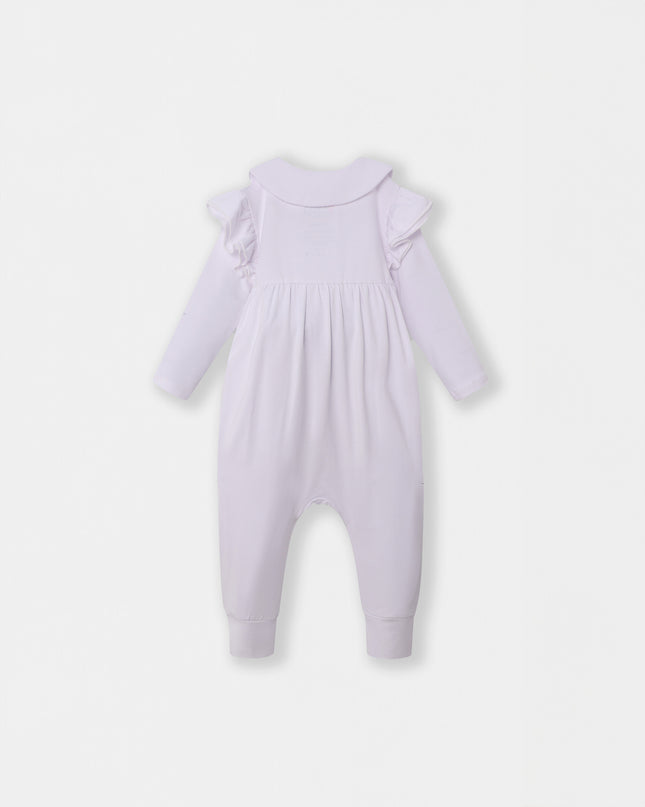 Ruffle Truffle Playsuit - White - Atlas & Maya  Ruffle Truffle Playsuit - White Bamboo Zippy