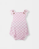 Ruffled Playtime Overall - Blush Plaid - Atlas & Maya