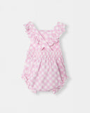 Ruffled Playtime Overall - Blush Plaid - Atlas & Maya