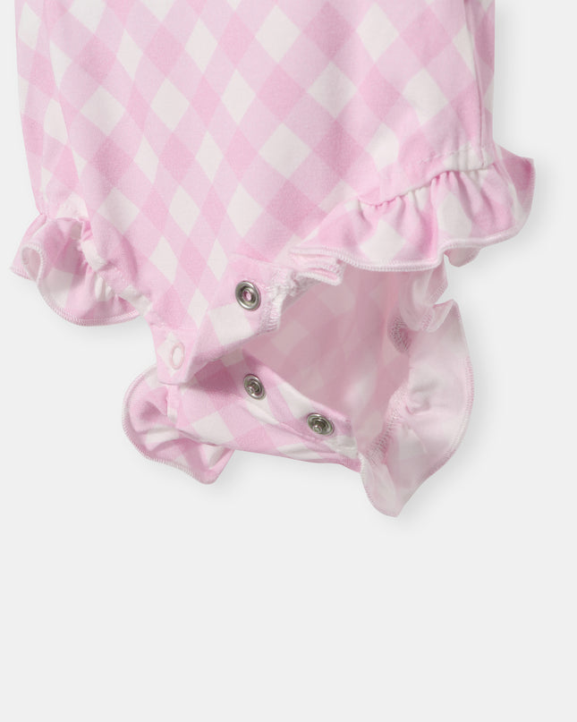 Ruffled Playtime Overall - Blush Plaid - Atlas & Maya