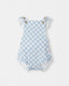 Ruffled Playtime Overall - Sky Blue Plaid