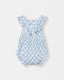 Ruffled Playtime Overall - Sky Blue Plaid