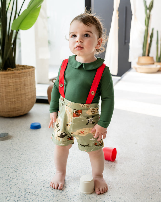 Bermuda Bodysuit + Shortie - Pirate Bay - Atlas & Maya  Bermuda Bodysuit + Shortie - Pirate Bay Bamboo Set