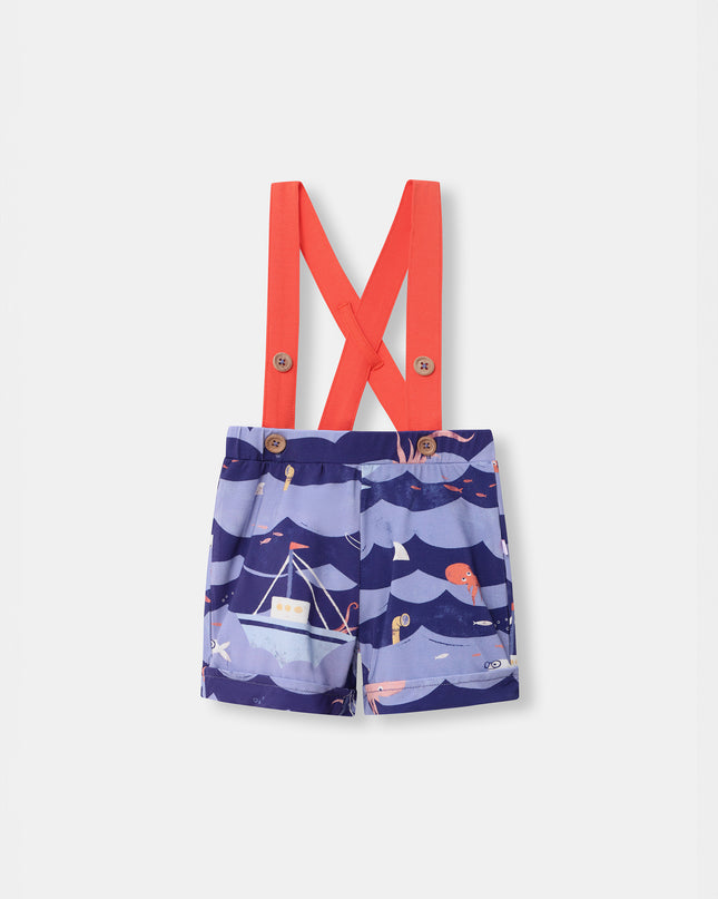Shortie with Straps - Ocean Snuggles - Atlas & Maya