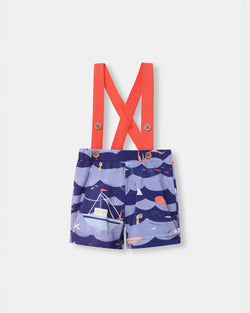 Shortie with Straps - Ocean Snuggles - Atlas & Maya
