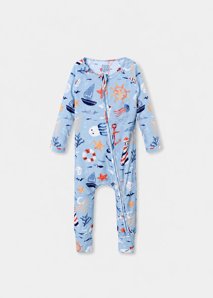 Sleepy Time Pajama - Anchor Away - Atlas & Maya  Sleepy Time Pajama - Anchor Away Bamboo sleepsuit