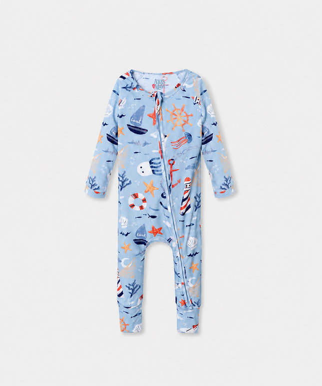 Sleepy Time Pajama - Anchor Away - Atlas & Maya  Sleepy Time Pajama - Anchor Away Bamboo sleepsuit