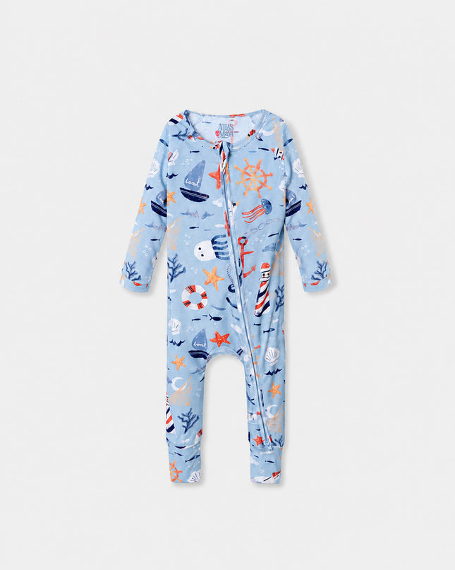 Sleepy Time Pajama - Anchor Away - Atlas & Maya  Sleepy Time Pajama - Anchor Away Bamboo sleepsuit