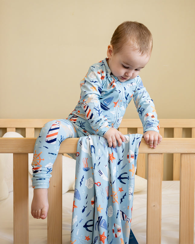 Sleepy Time Pajama - Anchor Away - Atlas & Maya  Sleepy Time Pajama - Anchor Away Bamboo sleepsuit