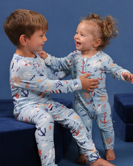 Sleepy Time Pajama - Anchor Away - Atlas & Maya  Sleepy Time Pajama - Anchor Away Bamboo sleepsuit