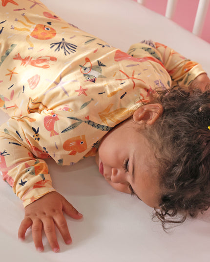 Sleepy Time Pajama - Mermaid Love - Atlas & Maya  Sleepy Time Pajama - Mermaid Love Bamboo sleepsuit