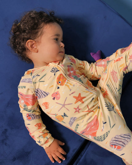 Sleepy Time Pajama - Mermaid Love - Atlas & Maya  Sleepy Time Pajama - Mermaid Love Bamboo sleepsuit