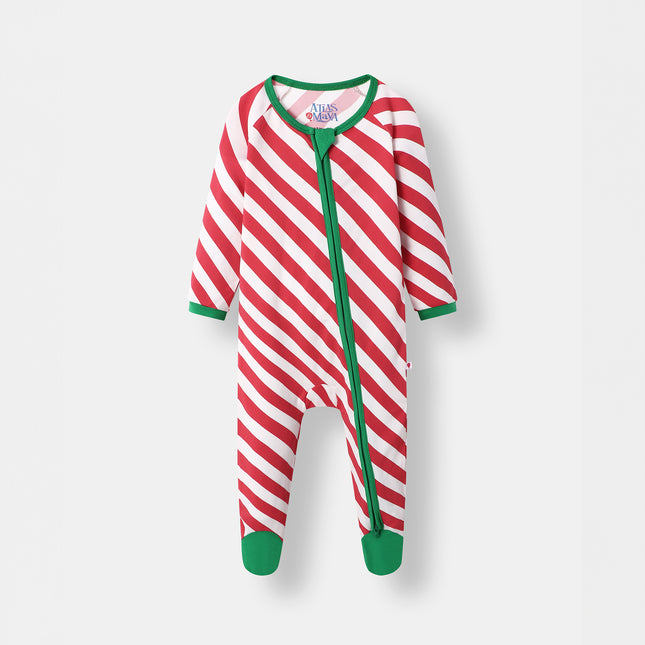 Sleepy Time Pajama - Candy Cane (0-24m) - Atlas & Maya