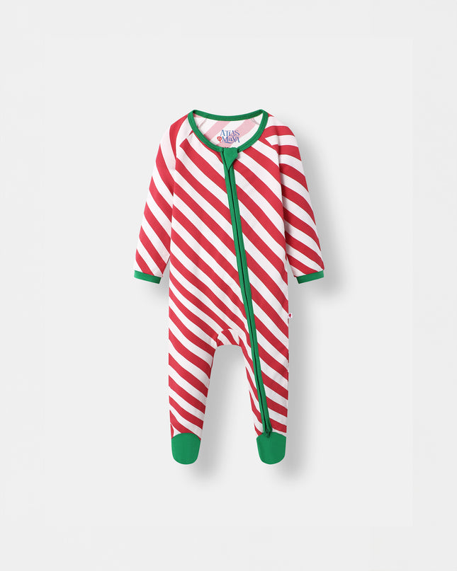 Sleepy Time Pajama - Candy Cane (0-24m) - Atlas & Maya