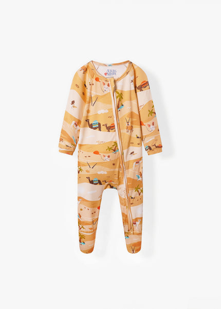 Desert camel bamboo baby sleepsuit Sleepy Time newborn to 24 months