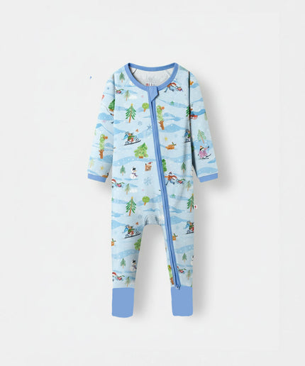 Sleepy Time Pajama - Winter Wonderland (0-24M) - Atlas & Maya  Sleepy Time Pajama - Winter Wonderland (0-24M) Bamboo sleepsuit