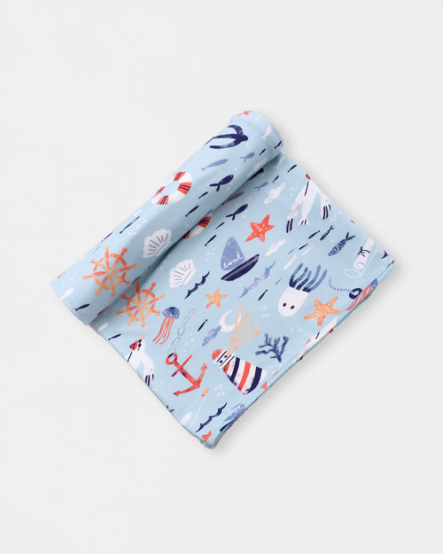 Swaddle Blanket - Anchor Away - Atlas & Maya