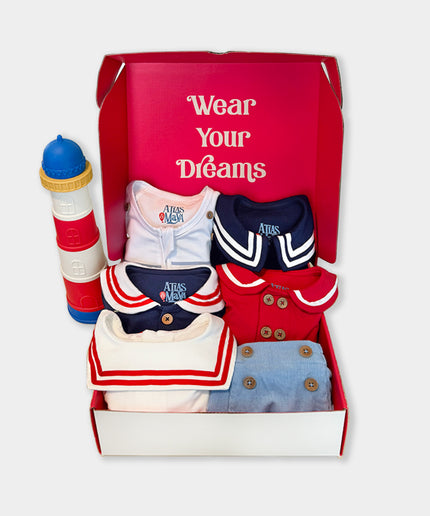 The Sailor Boy Set - Look A - Atlas & Maya  The Sailor Boy Set - Look A Bamboo Gift Box